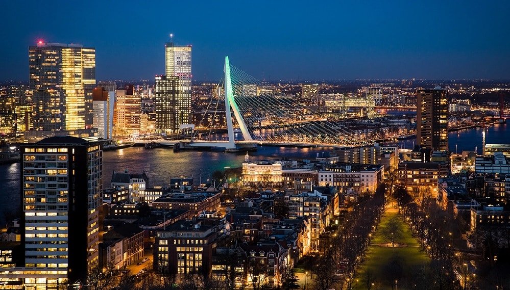 Rotterdam city from sky