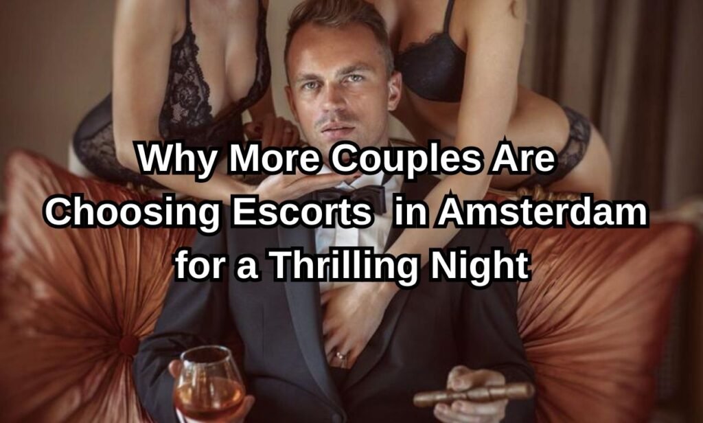 Elegant couple exploring an intimate escort experience in a luxury Amsterdam hotel