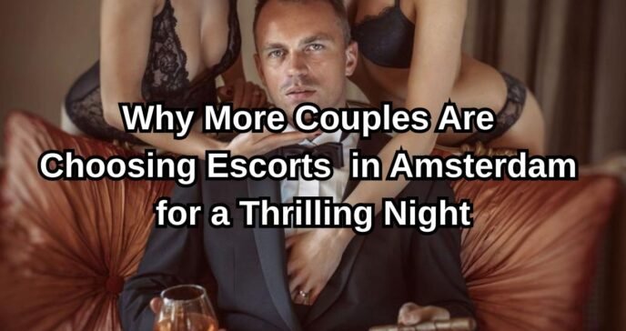 Elegant couple exploring an intimate escort experience in a luxury Amsterdam hotel